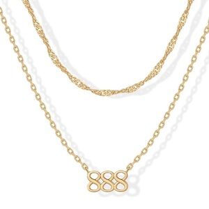 888 Elegant Gold Necklace with Number Pendant